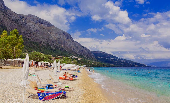 Barbati beach Corfu hotels villas apartments